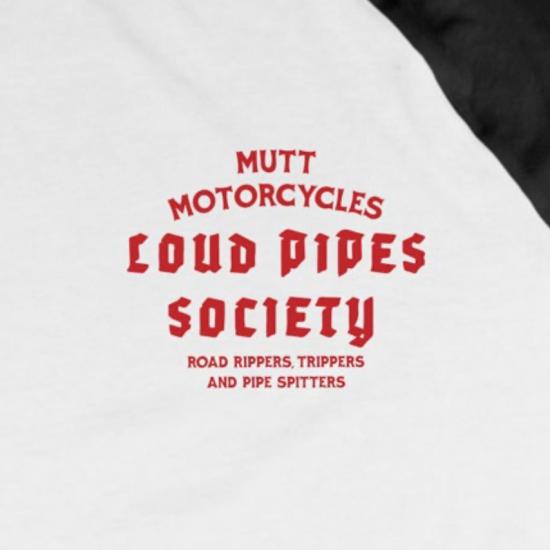 MUTT MOTORCYCLES APPAREL Mutt LOUD PIPES RAGLAN マット モーターサイクル アパレル ロンT ラグラン トップス ロゴ プリント メンズ｜ajito｜04