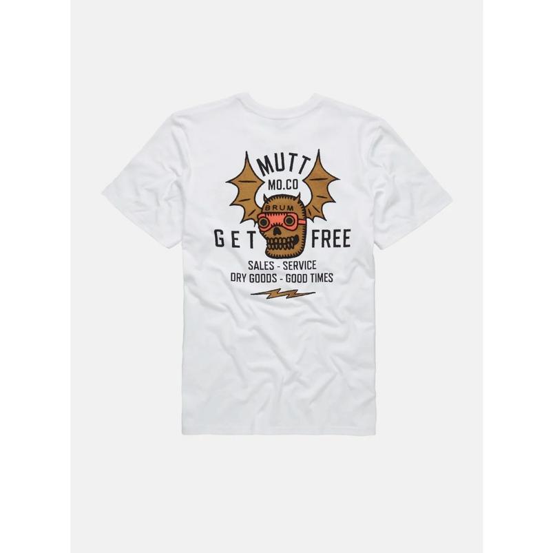 MUTT MOTORCYCLES APPAREL SPEED SKULL T-shirt マット モーターサイクル アパレル Tシャツ ホワイト トップス ロゴ バックプリント メンズ 白 MUT-26W | 