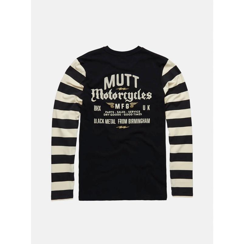 MUTT MOTORCYCLES APPAREL GARAGE SIGN  STRIPE マット モーターサイクル アパレル ロンT  ストライプ トップス ロゴ プリント MUT-37BW |  | 01