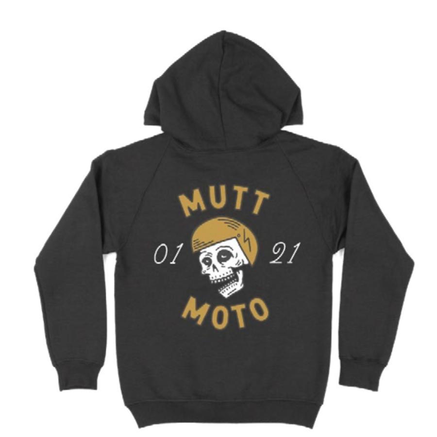 MUTT MOTORCYCLES APPAREL Mutt SKULL ZIP THRU HOOD  BLACK マット モーターサイクル アパレル  バックプリント パーカー ブラック MUZ-04B | 