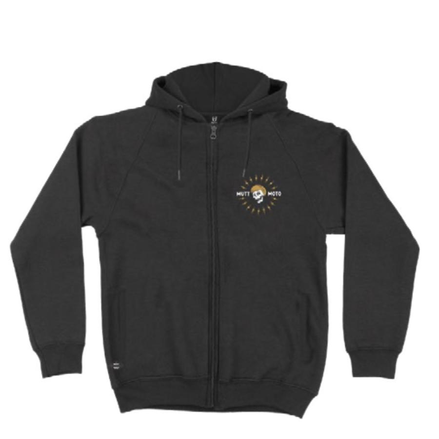 MUTT MOTORCYCLES APPAREL Mutt SKULL ZIP THRU HOOD  BLACK マット モーターサイクル アパレル  バックプリント パーカー ブラック MUZ-04B |  | 01