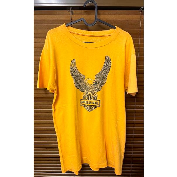 ajito ヴィンテージ イーグル Tシャツ イエロー 両面プリント