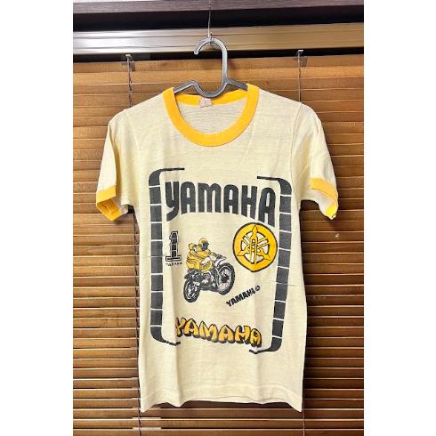 ajito 70s 80s USA製 YAMAHA モトクロス リンガー Tシャツ S イエロー