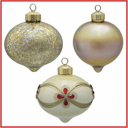 クリスマスオーナメント ガラスオーナメント 10個セット 約9cm/レッド