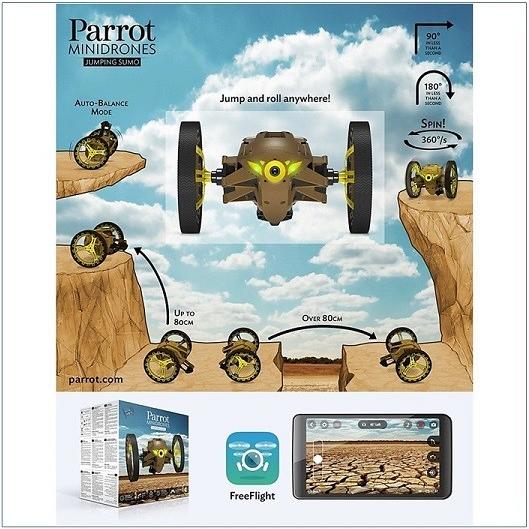 PARROT】 ミニ ドローン ジャンピングスーモ 広角カメラ付 2輪型 PARROT】 ミニ ドローン ジャンピングスーモ 広角カメラ付 2輪型