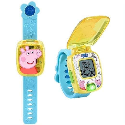 【VTech】 ペッパピッグ ラーニングウォッチ ブルー/イエロー  Peppa Pig Learning Watch Blue 時計/アラーム/タイマー/ストップウォッチ/4種のゲーム｜ajmart