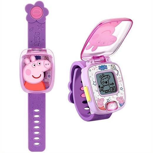 【VTech】 ペッパピッグ ラーニングウォッチ ピンク/パープル  Peppa Pig Learning Watch Pink 時計/アラーム/タイマー/ストップウォッチ/4種のゲーム｜ajmart