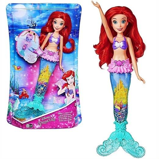 ディズニー　リトルマーメイド　アリエル ライト　フィギュア　ドール Disney】 ディズニープリンセス 光る！グリッターグロー アリエル