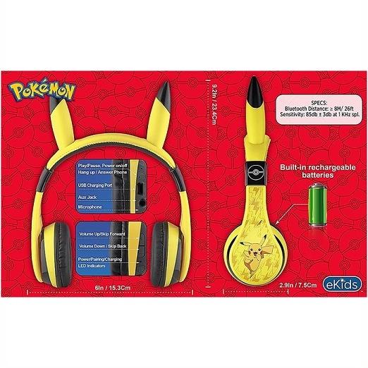 Pokemon ポケモン】 ポケモンキッズ ピカチュウ ワイヤレスヘッドホン