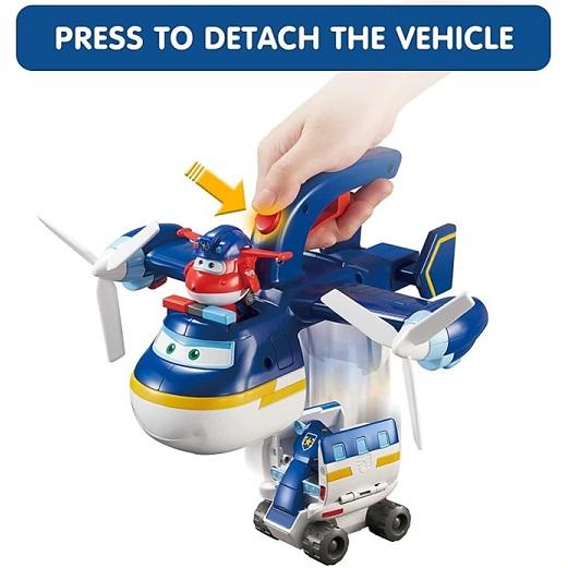 Super Wings スーパーウィングス 2-1 ポリス パトローラー 2-in-1 Police Patroller ポールとジェット トランスフォーマー /フィギュア/おもちゃ/ロボット/飛行の画像