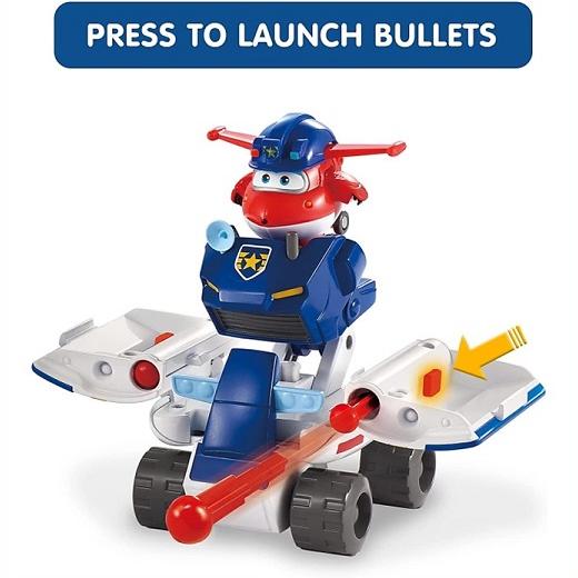 Super Wings スーパーウィングス 2-1 ポリス パトローラー 2-in-1 Police Patroller ポールとジェット トランスフォーマー /フィギュア/おもちゃ/ロボット/飛行の画像
