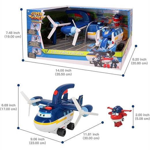 Super Wings スーパーウィングス 2-1 ポリス パトローラー 2-in-1 Police Patroller ポールとジェット トランスフォーマー /フィギュア/おもちゃ/ロボット/飛行の画像