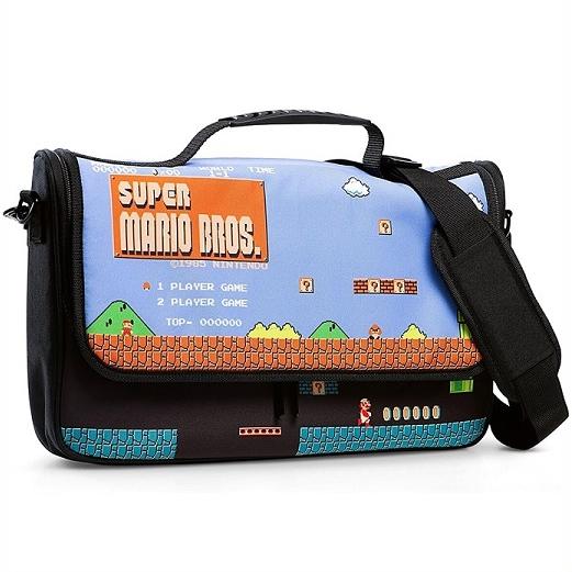 【Nintendo Switch】ニンテンドー スイッチ スーパーマリオ スリムケース付き メッセンジャーバッグ/ショルダーバッグ/レトロ/任天堂/スウィッチ/デイパック/トの画像