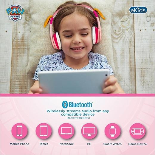 eKids【パウパトロール】 スカイ ワイヤレスヘッドホン 内臓マイク