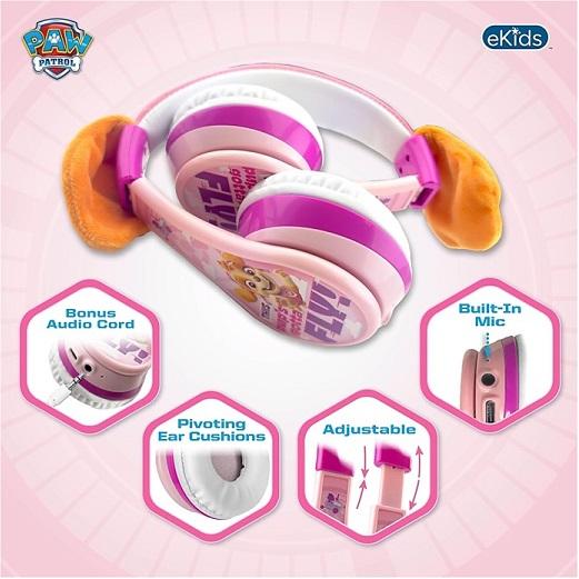 eKids【パウパトロール】 スカイ ワイヤレスヘッドホン 内臓マイク