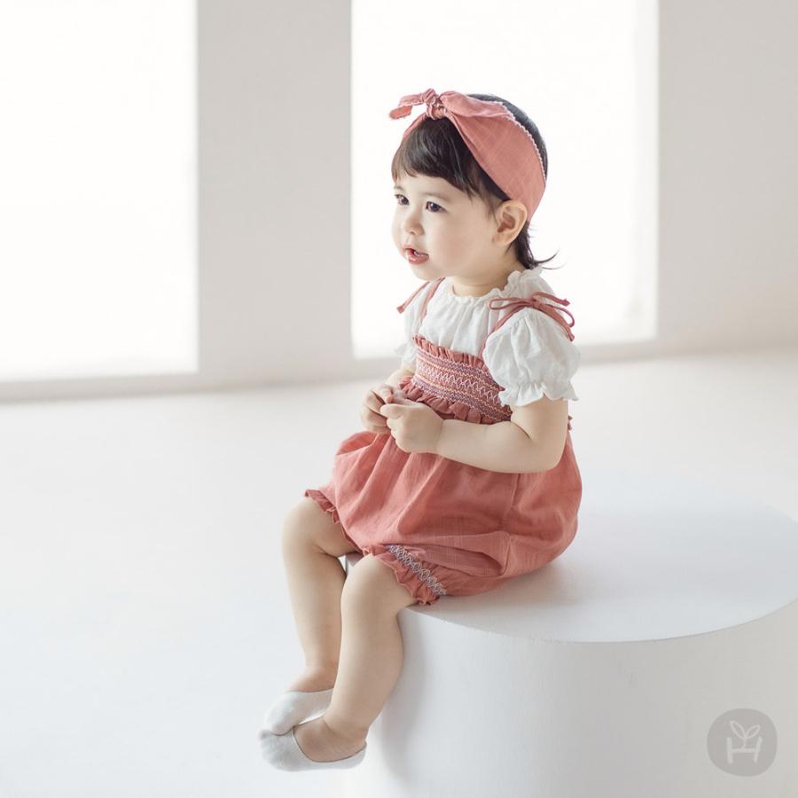 ヘアバンド付コーラルpinkのキャミサロペット Happy Prince 夏のベビー服 韓国 子供服 誕生日 夏のお出かけ 新生児 0歳 1歳 2歳 かわいい おしゃれ 女の子 超話題新作