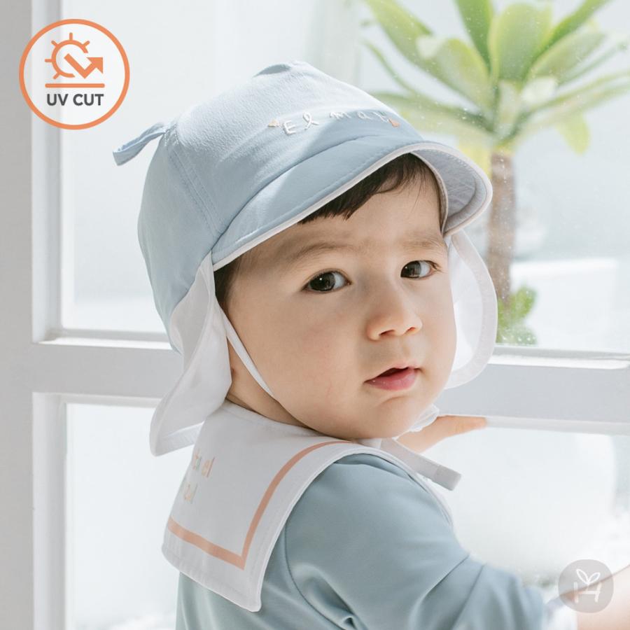 Uvカット耳つき日焼けカバー付サンキャップ Happy Prince 韓国 アウトレット送料無料 子供 帽子 旅行 ビーチ 夏のお出かけ 男の子 キッズ 新生児 1歳 かわいい 2歳 0歳 おしゃれ