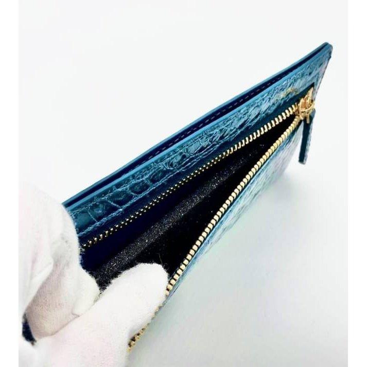 アナベル　クロコダイル 長財布 一枚革 マット 本革 高級 メンズ HCP クロコダイル メンズ 長財布 マット加工 ラウンドファスナー 長