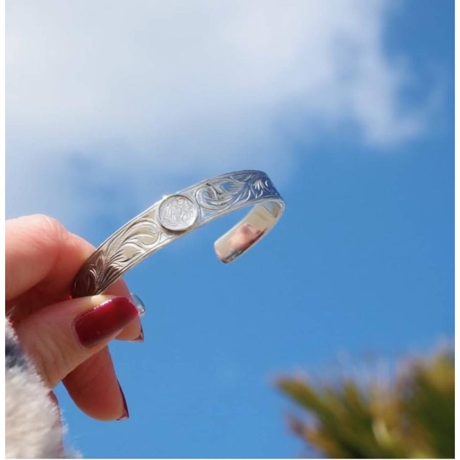 ハワイアンジュエリー コインバングル ステンレス メンズ 金属  