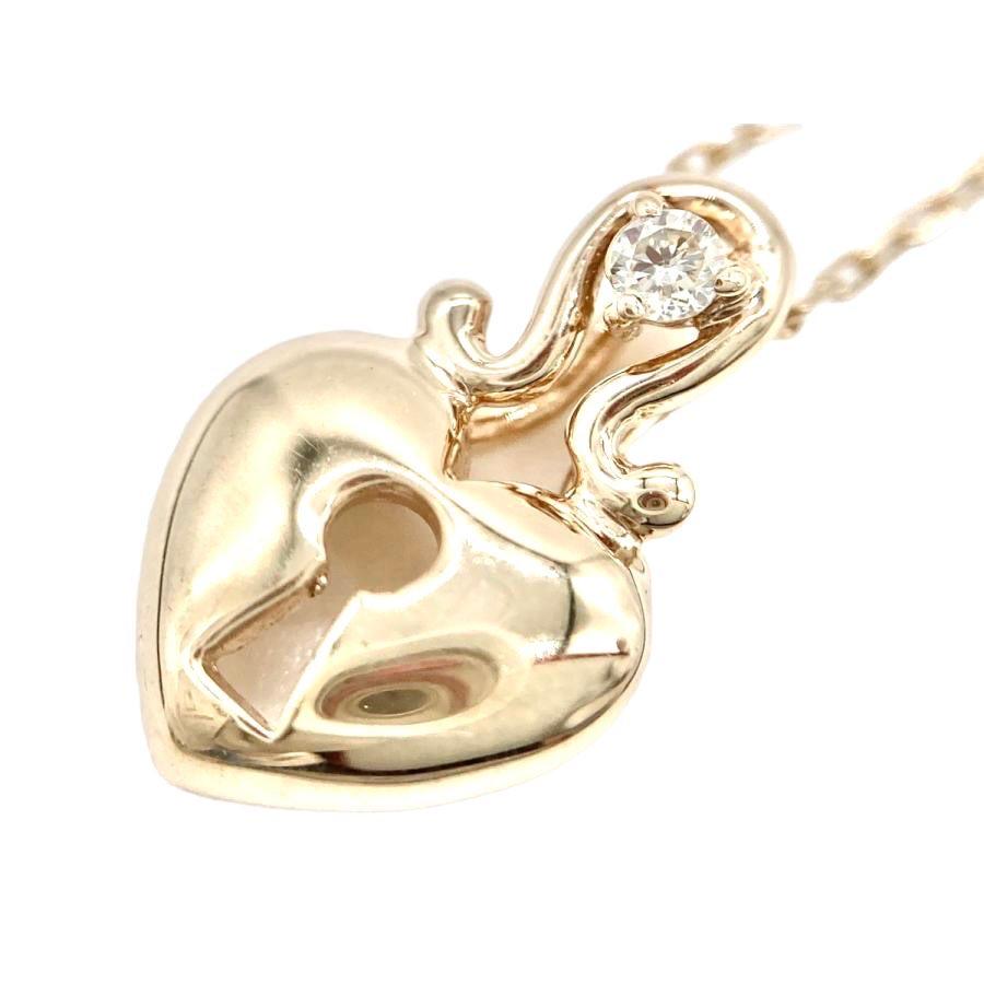 ネックレス レディース ダイヤモンド 10金 イエローゴールド 一粒  