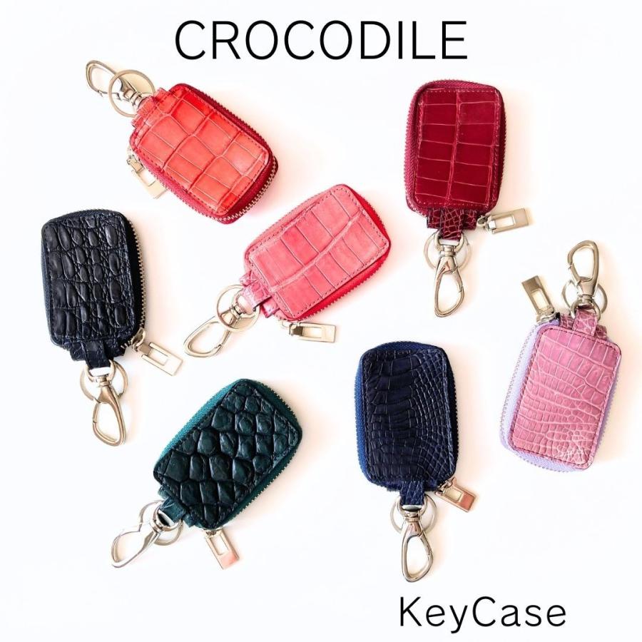 クロコダイル スマートキーケース キーポーチ 収納 鍵 ワニ革 鰐