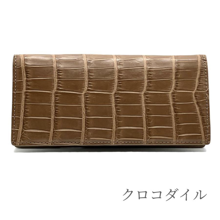 長財布 クロコダイル メンズ ワニ革 財布 金運 本革 マット 加工  