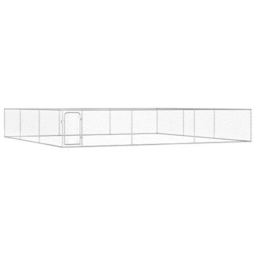 vidaXL 屋外用犬小屋 亜鉛メッキ鋼製 4x4x1m