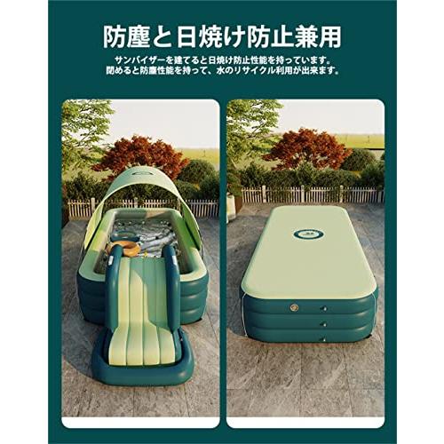 ビニール 家庭用プール 子供用 エアプール 自動充気 ビニールプール 水遊び 大型 中型 長方形 ベビープール キ 外寸 適用人数：1