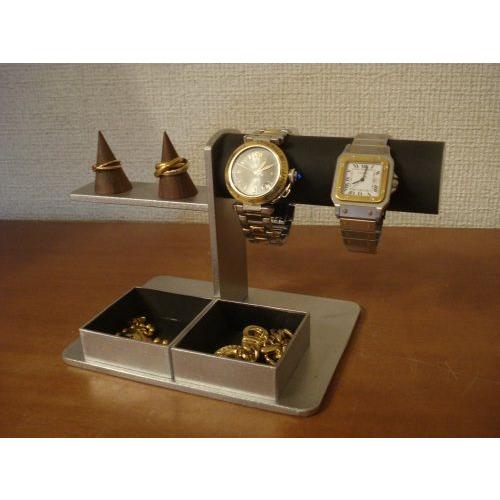 腕時計スタンド ブラック腕時計、リング、トレイアクセサリースタンド