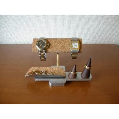 ハンドメイド　 だ円コルク貼り トレイ・リングスタンド付き 人気商品