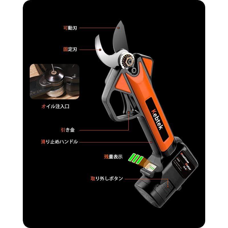 Kebtek 電動剪定バサミ品番KT-930の本体 テフロン非粘着性コーディング刃 コードレス 充電式剪定ばさみ 電動枝切り鋏 持ち運び便利 電動剪定バサミ品番KT 930の本体 テフロン非粘着性コーディング刃 コードレス 充電式剪定ばさみ 電動枝切り鋏 持ち運び便利