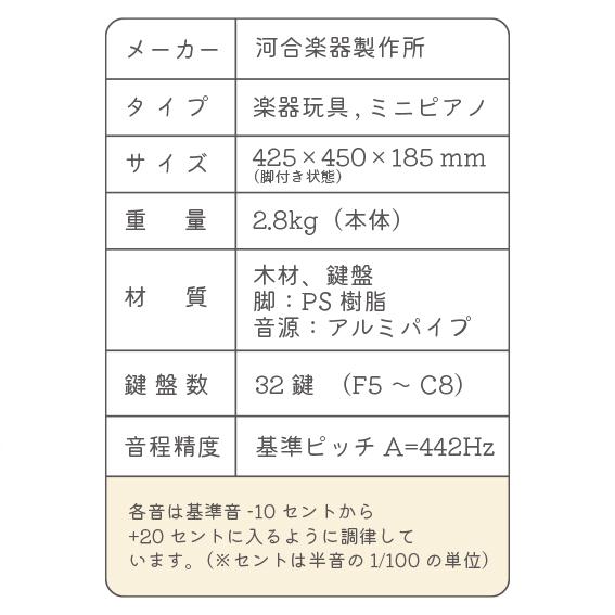 【カワイ】ミニピアノ P-32 【1164】（ナチュラル）（屋根が開かないタイプ）河合楽器製作所【プレゼント】の画像