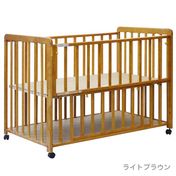 ヤトミ ベビーベッド ベビーベット 2段階調節 3色展開 収納付き
