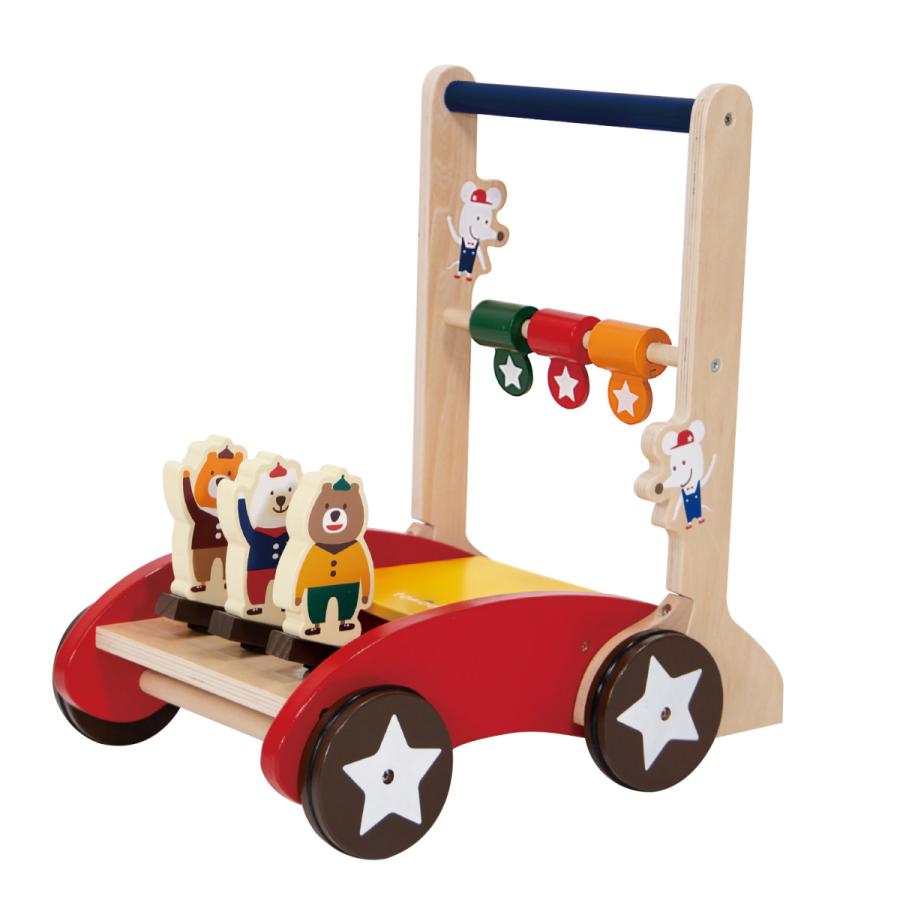 から厳選した 手押し車 赤ちゃん カタカタ 木製 おもちゃ 知育玩具 ヤトミ ともだちいっぱい押し車 プレゼント お誕生日 キッズ ベビー Aynaelda Com