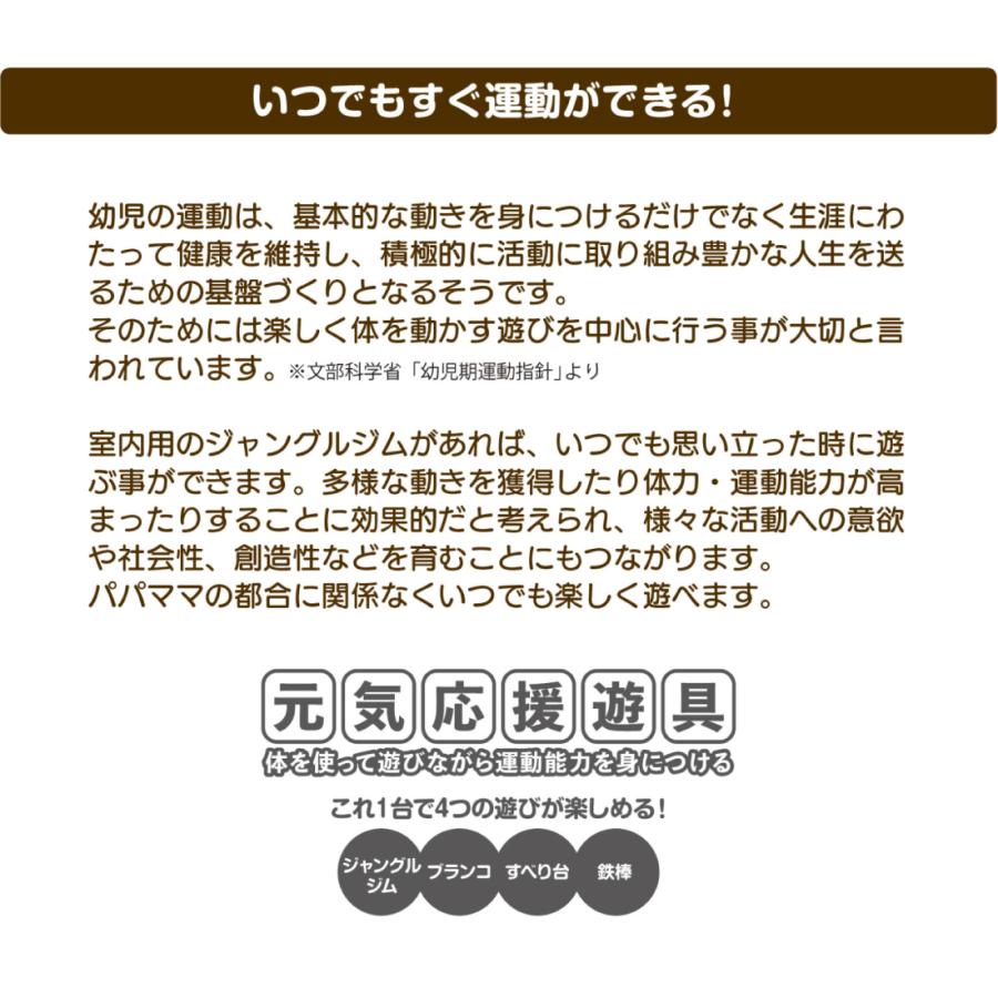 【ラッピング不可】おりたたみロングスロープキッズパークF 野中製作所 ブランコ 鉄棒 ジャングルジム すべり台 滑り台 室内 折りたたみ_7