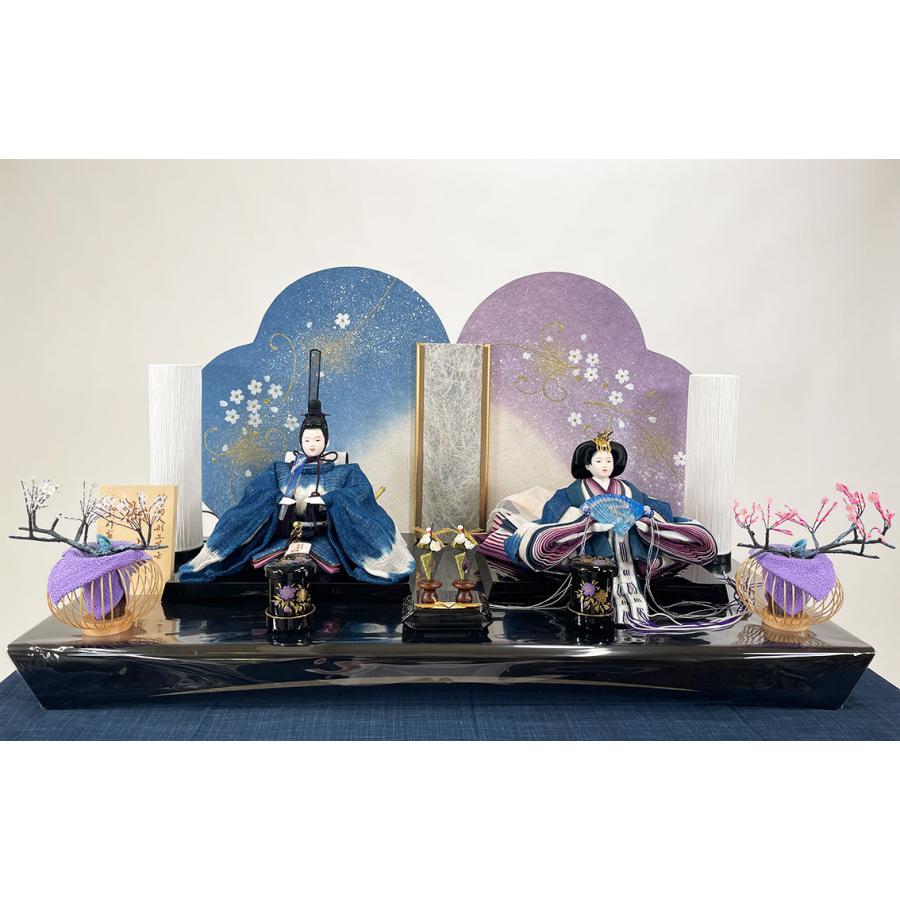 雛人形　親王飾り　女の子❤️ 雛人形 芳崎作 親王飾り 藍＆愛 桃の節句 おひなさま 女の子 麻和紙 藍