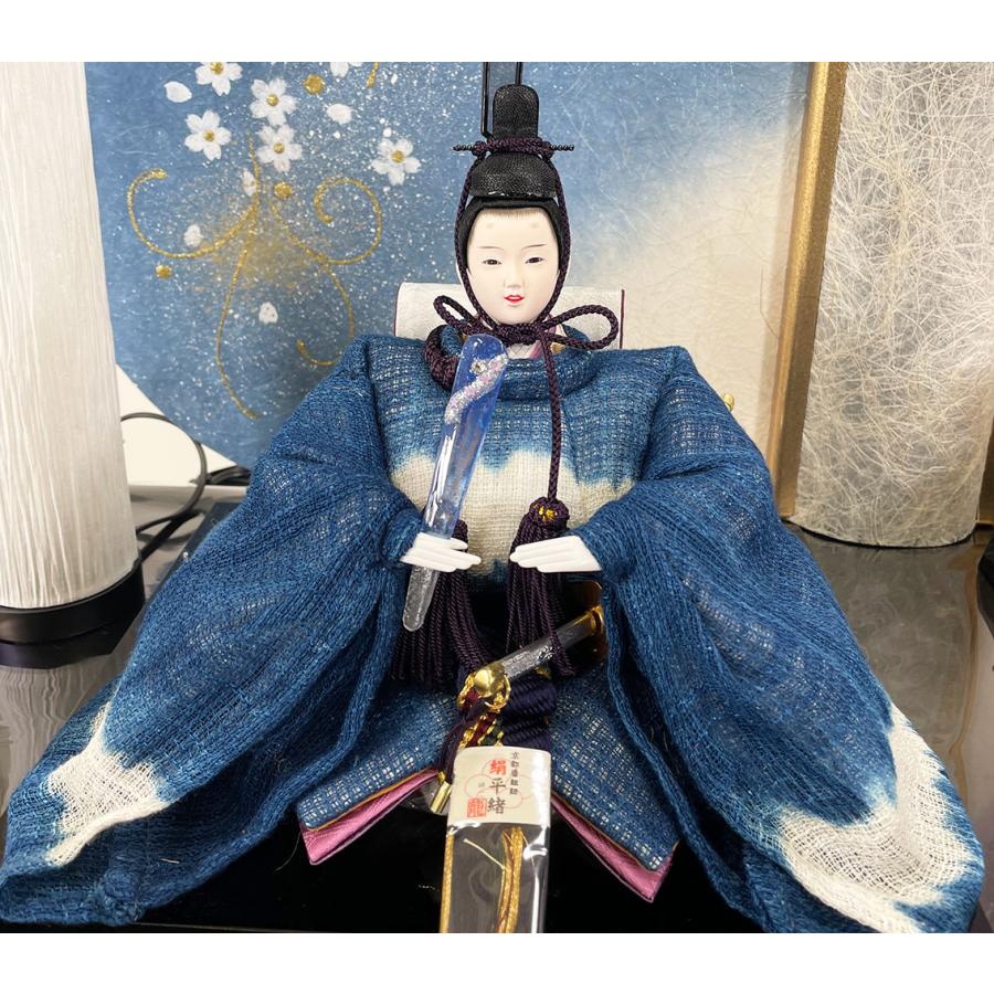 雛人形 芳崎作 親王飾り 藍＆愛 桃の節句 おひなさま 女の子 麻和紙 藍