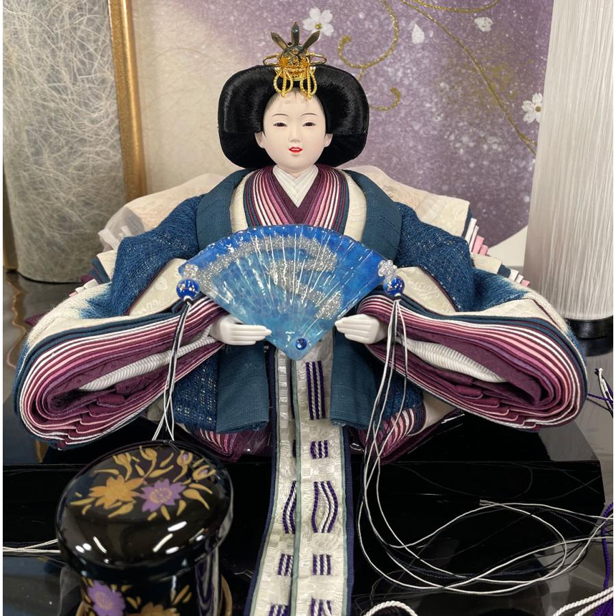 雛人形 芳崎作 親王飾り 藍＆愛 桃の節句 おひなさま 女の子 麻和紙 藍