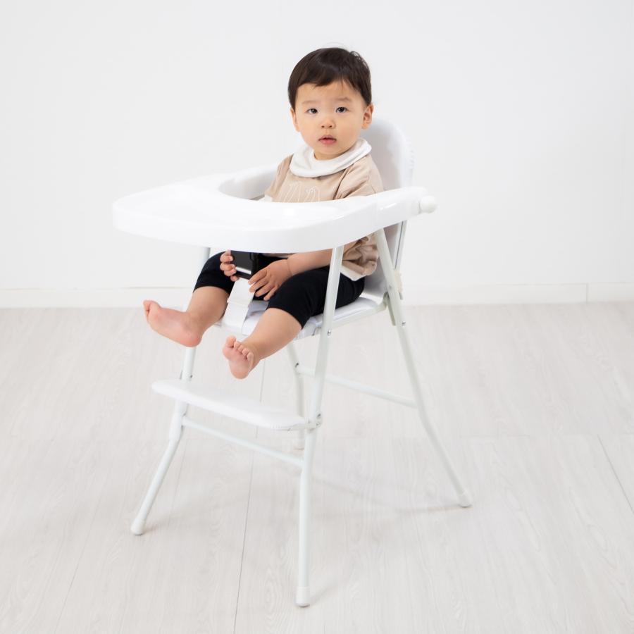 B品 パイプハイチェアー ベビー 子ども用 テーブル付き ブラック