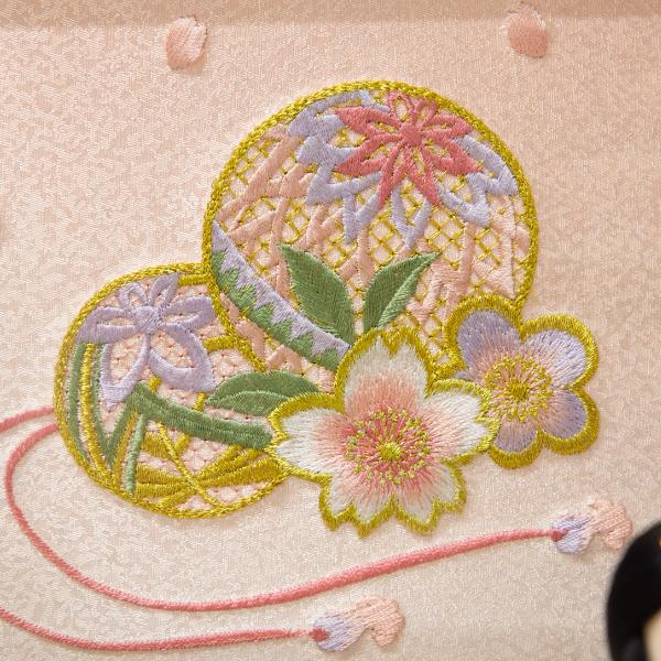 鞠と桜 木目込親王飾り ケース飾り コンパクト 簡単 手軽 おしゃれ