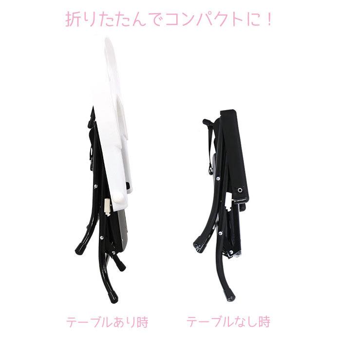 パイプローチェアー ベビー 椅子 ベビーチェア 折りたたみ テーブル付き ブラック ホワイト ローチェア お食事イス いす 赤ちゃん用 折り畳み|akachandepart|07