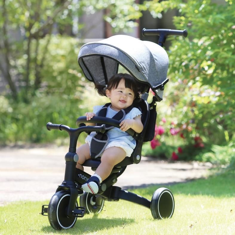 ヤトミ 【ラッピング不可】のりかえ三輪車 押し棒付き 股ベルト