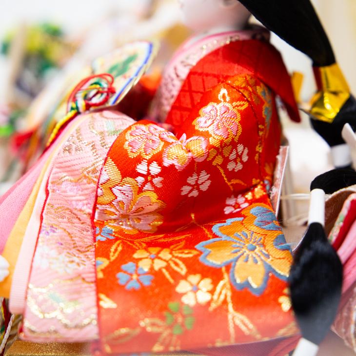 雛人形 親王飾り 雛人形 親王飾り 桜と扇 SE07306 ケース飾り オフホワイト