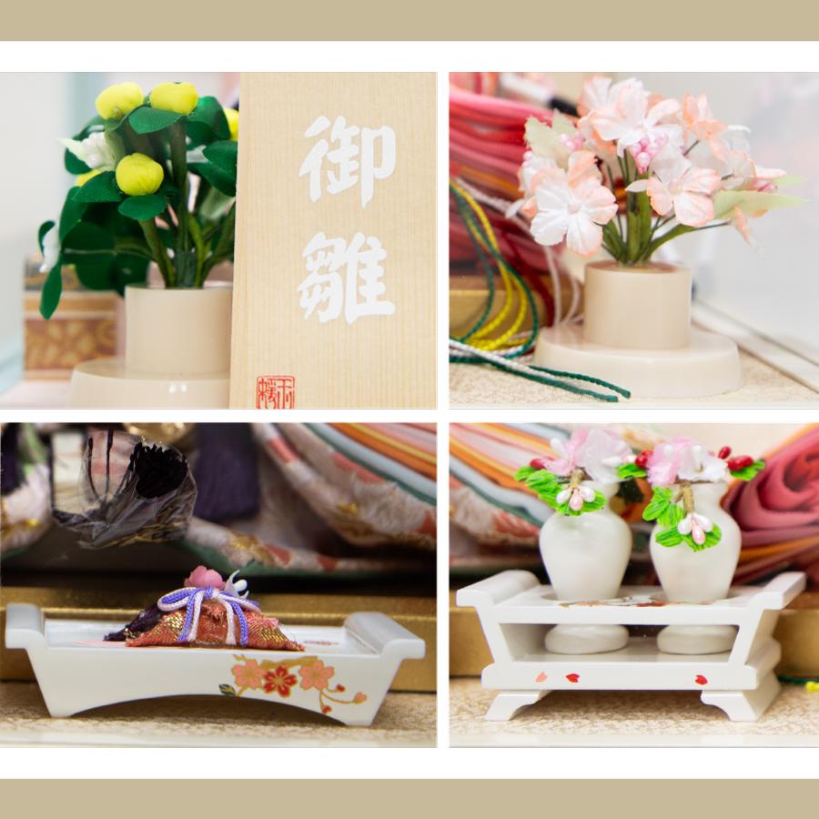 雛人形 親王飾り 桜と扇 SE07306 ケース飾り オフホワイト : 赤ちゃん