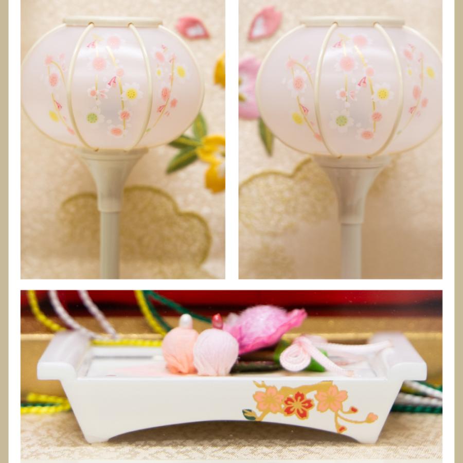 収納式親王飾り　白桜　セット 雛人形 コンパクト収納 親王飾りセット【P81204】 特殊塗料で