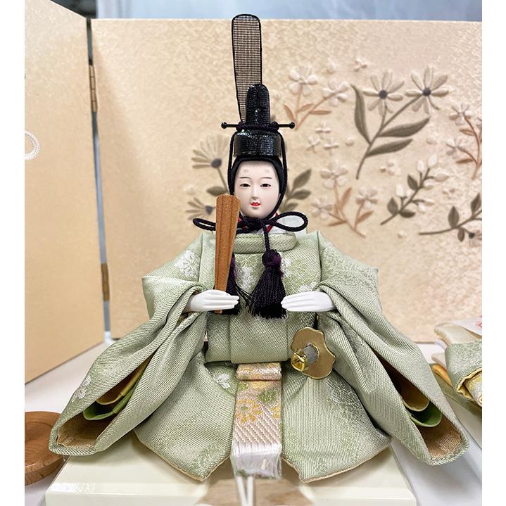 雛人形 親王収納箱飾り 紙音【4L12-ST-248】お雛様 桃の節句 小花刺繍
