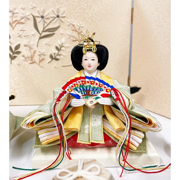 雛人形 親王収納箱飾り 紙音【4L12-ST-248】お雛様 桃の節句 小花刺繍