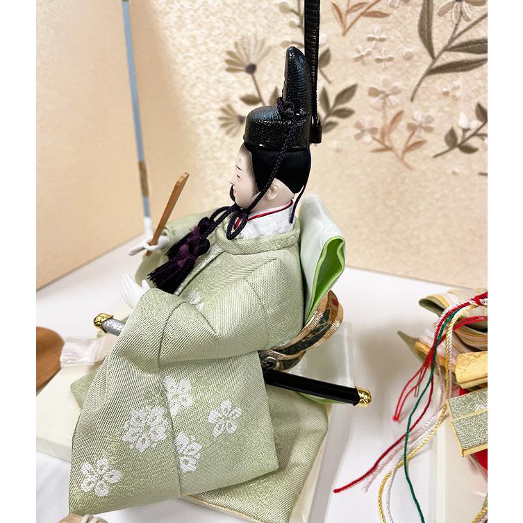 雛人形 親王収納箱飾り 紙音【4L12-ST-248】お雛様 桃の節句 小花刺繍