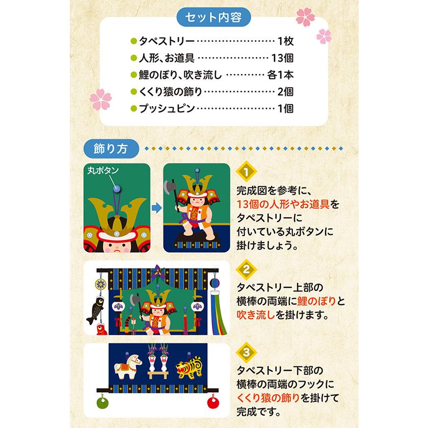 端午の五段飾り 金太郎 タペストリー ブルー 五月人形 端午の節句