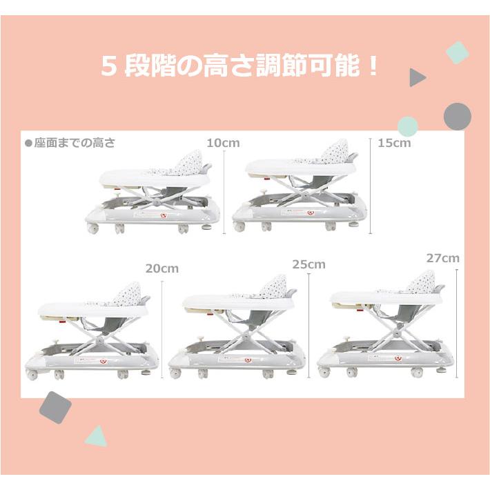 歩行器 ベビー モネ ベビーウォーカー  歩く練習 赤ちゃん テーブル付き 折りたたみ おもちゃ付き 歩行機 歩行訓練【爆買】の画像